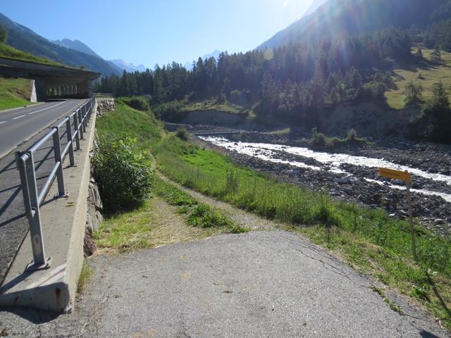 ....um danach zu der Brücke zu gelangen, bei derer wir die Lonza überschreiten