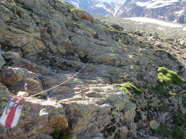 bei Nässe ist dieses Seil sicher von Vorteil.