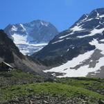 Blick hinauf zum Bietschhorn