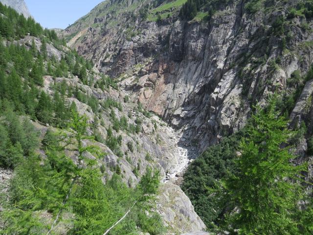 Tiefblick in die Schlucht des Wysswasser Bach