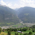 schönes Breitbildfoto auf das Simplongebiet, Brig, Nanztal und das Rhonetal