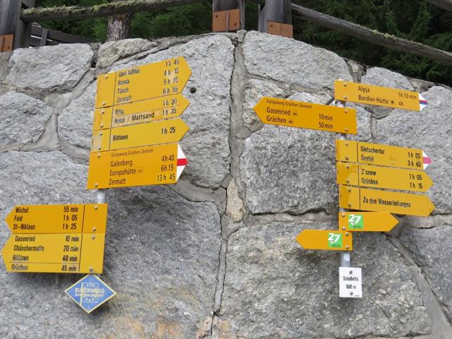 Wegwesier bei Schalbettu 1683 m.ü.M.