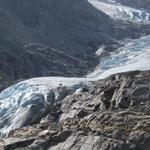 Blick vom Moränenrand Punkt 2237 m.ü.M., zur Gletscherzunge