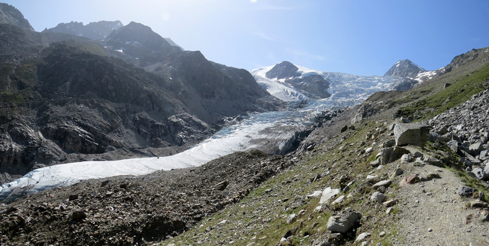 der Blick auf den Riedgletscher wird immer imposanter
