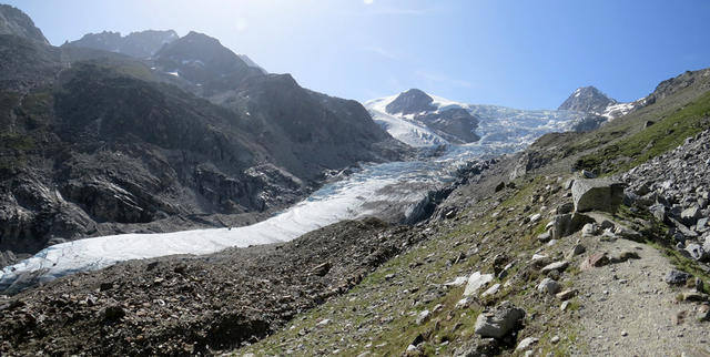 der Blick auf den Riedgletscher wird immer imposanter