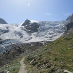 ab der Weggabelung ist der Bergweg weiss-blau-weiss markiert