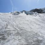 Blick hinauf zum Riedgletscher