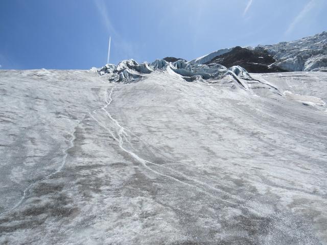 Blick hinauf zum Riedgletscher