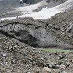 Augen auf! der Weg führt an Spalten und kleinen Gletscherseen vorbei