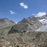 Blick hinauf zur Bordierhütte