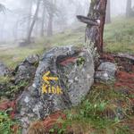 kleiner Hinweis zur Kinhütte, kurz unterhalb Punkt 1980 m.ü.M.