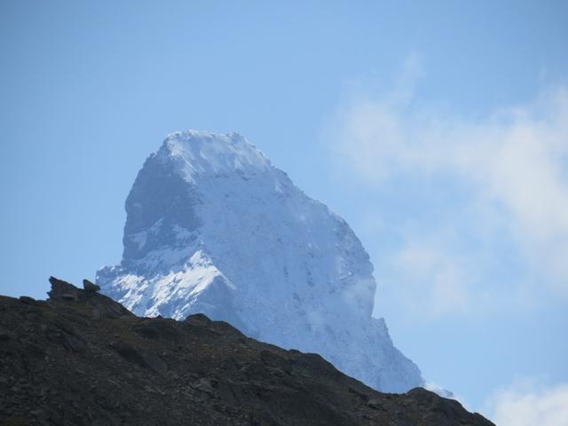 und plötzlich sehen wir den Gipfel des "Horu", wie die Walliser das Matterhorn nennen