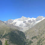 sehr schönes Breitbildfoto, Breithorn, Matterhorn, Zinalrothorn und Weisshorn