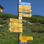 mit der Seilbahn fuhren wir danach hinauf auf die Belalp. Wegweiser bei der Bergstation auf der Belalp 2094 m.ü.M.