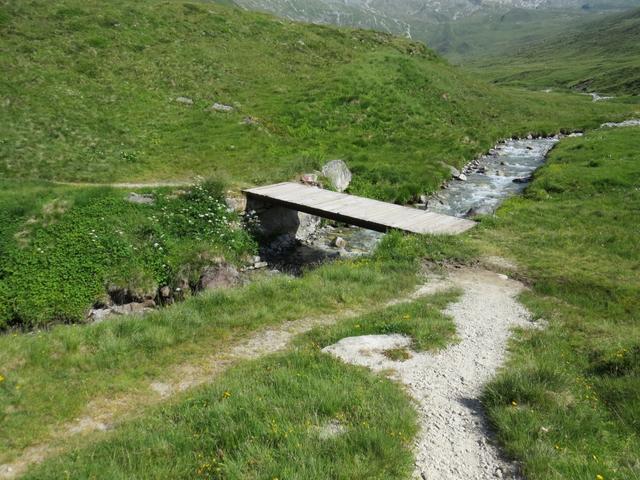 bei Punkt 2010 m.ü.M. überqueren wir über diese Brücke den Chelchbach