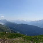 schönes Breitbildfoto mit Unterbächhorn, Sparrhorn, Aletschgletscher, Riederalp und das Goms