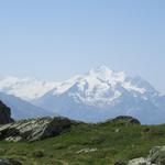 während dem Wandern konnten wir laufend viele Berge bestaunen. Hier zum Beispiel die Mischabelgruppe mit Balfrin