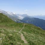 der Serpentinenbergpfad bringt uns zu Punkt 2346 m.ü.M. mit Blick auf den Aletschgletscher