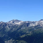 super schönes Breitbildfoto mit Matterhorn, Dent Blanche, das Val d'Anniviers und der Becs de Bosson