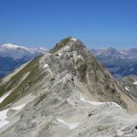 Blick zum Grat von wo wir gekommen sind. Links die Schützhütte, geradeaus Rothorn