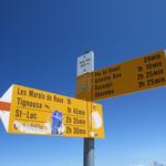 Wegweiser auf dem Bella Tola 3025 m.ü.M.