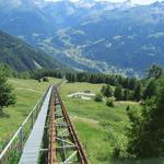 mit der Standseilbahn geht es danach bequem abwärts nach St.Luc