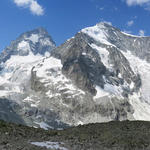 ein traumhaftes Breitbildfoto mit Wellenkuppe, Ober Gabelhorn, Pointe de Zinal, Dent Blanche und Grand Cornier