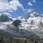 Blick von Punkt 2840 m.ü.M. auf den Glacier Durand und Glacier Grand Cornier