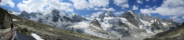 wunderschönes Breitbildfoto, aufgenommen bei der Cabane du Grand Mountet