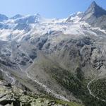 Blick auf Schalihorn, Pointe de Moming, Zinalrothorn und Blanc de Moming