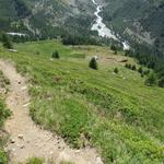 beim Lac d'Arpitetta biegen wir links ab und nehmen eine Abkürzung unter die Füsse