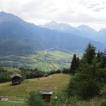 Blick auf Oberstäl und das Rhonetal