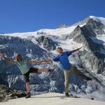 Erinnerungsfoto aufgenommen vor der Cabane de Moiry