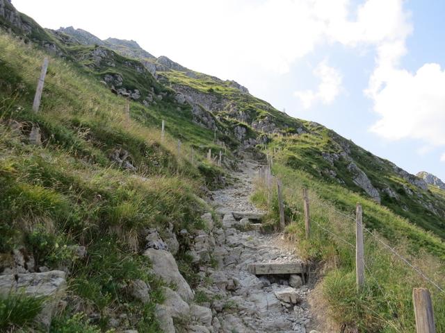 dieses Teilstück führt durch felsiges und steiles Gelände