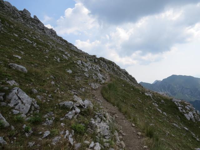 auf einem Bergpfad leicht ansteigend und unschwierig...