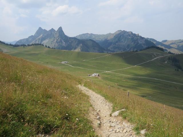 auf dem Weg zur Alphütte der Alpgenossenschaft Schmitten auf der Riggisalp