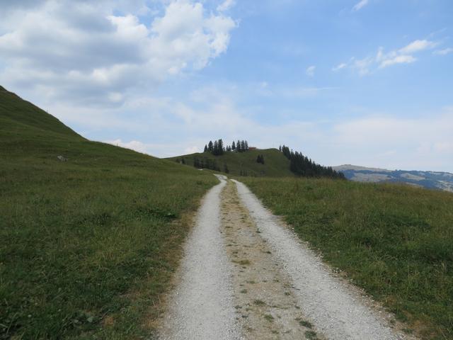 auf dem Weg zum Berggasthaus "Bärghuus" bei der Bergstation der Sesselbahn