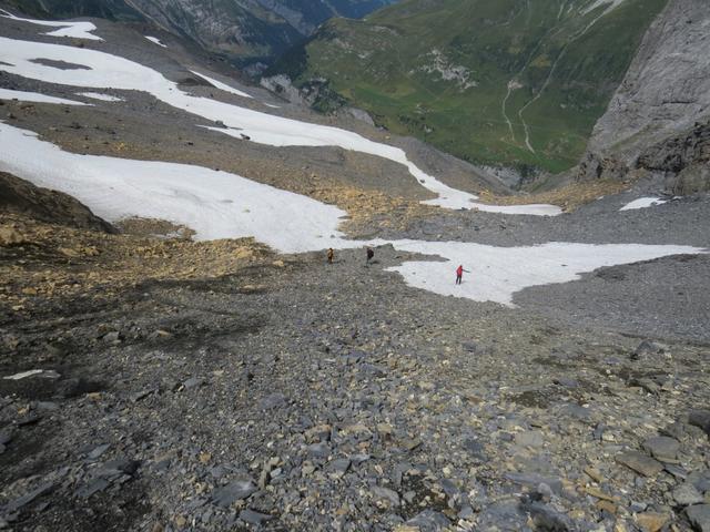 wir machen uns auf dem Rückweg.  Der Abstieg erfolgt auf derselben Route