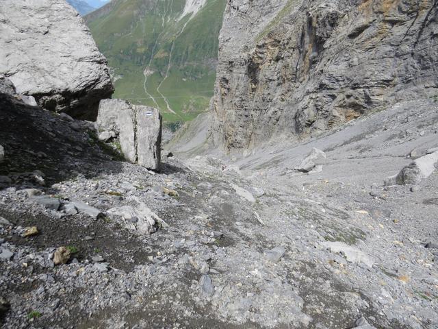 bei Punkt 2247 m.ü.M. Teleskopstöcke sind hier willkommen