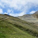 wir nehmen den einfachen Anstieg zum Col des Becs de Bosson in Angriff