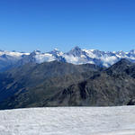 schönes Breitbildfoto mit Blick auf den Turtmanngletscher und ins Turtmanntal