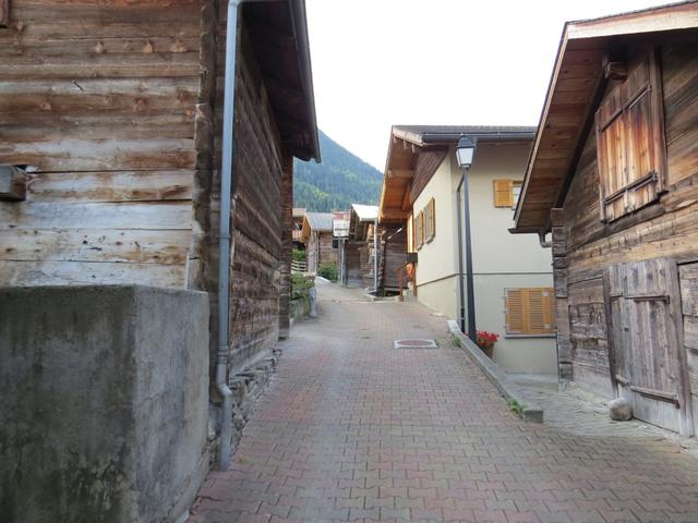 der Wanderweg führt uns zunächst durch Ergisch hindurch