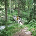 bei Punkt 1472 m.ü.M. überqueren wir über eine Holzbrücke wieder die Turtmänna