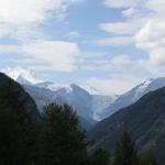 Blick zum Turtmanngletscher und links das Weisshorn