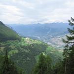 die Sicht auf die gegenüber liegende Bergseite vom Rhonetal ist sehr schön