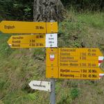 Wegweiser bei Brunnu 1280 m.ü.M.