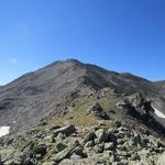 wir stehen nun auf der flachen Einsattelung bei Punkt 2821 m.ü.M. und schauen auf das Augstbordhorn hinauf