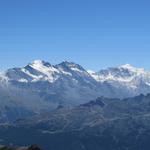 Blick zur Fletschhorngruppe mit Fletschhorn, Lagginhorn und Weissmies