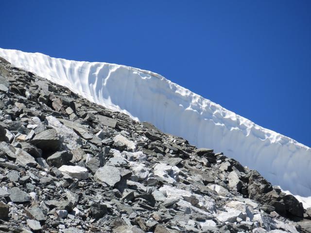 die grosse Schneewächte neben dem Gipfel des Dreizehntenhorn