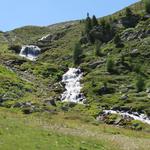 der Wanderweg führt am noch kleinen Milibach vorbei